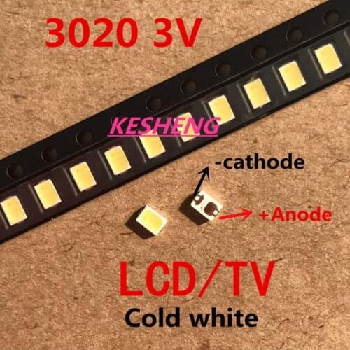For repair LG LCD TV LED backlight Article lamp SMT SMD LEDs 3V 3020 Cold white light emitting diode 500PCS