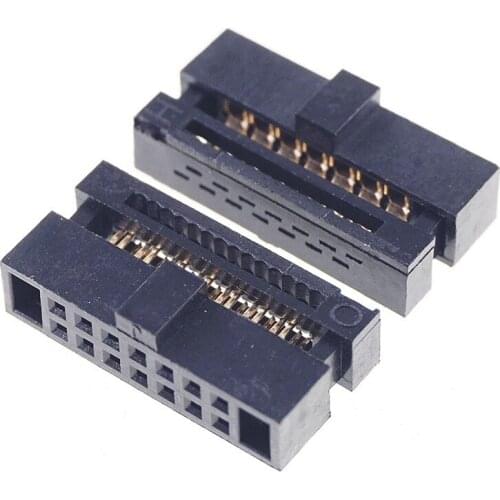 5 Pcs 0.050" 1.27mm 14 Pin dual Row IDC Connector 2x7 P 14 position Rectangular Female Socket Receptacle Ribbon Cable
