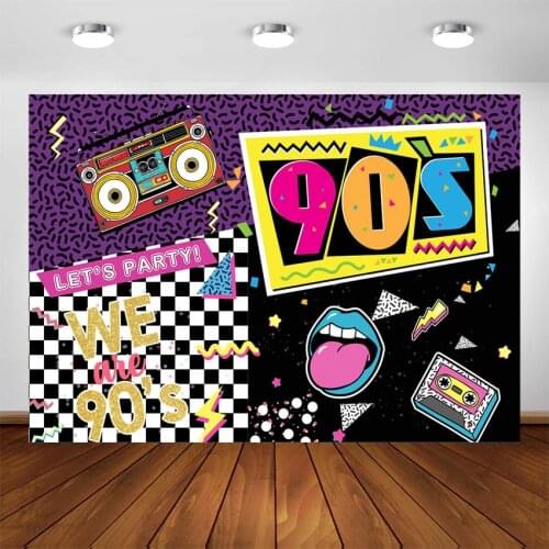 90‘s Party Backdrop for Photography Hip Hop Graffiti 90s Birthday Party Decoration Background Photo Studio Photocall