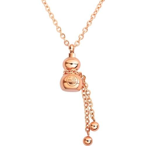 Personality Rose Gold Plated Gourd Necklace for Womens Accessories