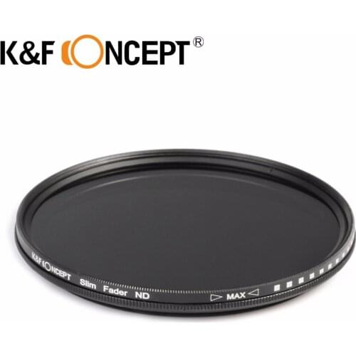 K&F CONCEPT 72mm Slim Neutral Density Variable Fader ND2~ND400 Adjustable ND Lens Filter + Microfiber Cleaning Cloth