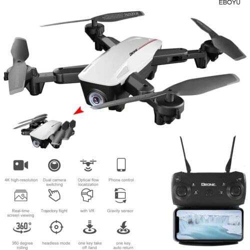 EBOYU D58 RC Drone 2.4Ghz WiFi FPV 4K/1080P HD Camera Optical Flow Positioning Foldable Drone Follow Me Headless RC Quadcopter