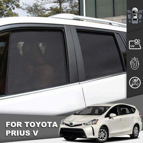 For Toyota Prius V Sunshade Car Visor Magnetic Front Black Folding Window Mesh Auto Door Frame Radiation Protective Curtain