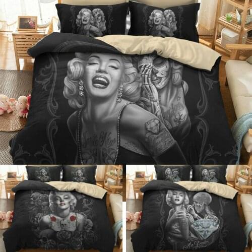 Marilyn Monroe Bedding King Queen Comforter Bedding Sets Bedding Set Sexy 3d Pattern Sugar Skull Queen Bedding Print F Bed Twin