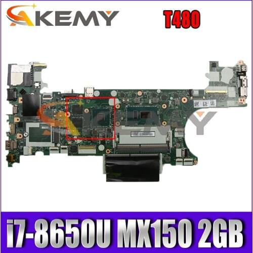 For ThinkPad T480 laptop motherboard ET480 NM-B501 W/ CPU i7-8650U MX150 2GB GPU tested OK FRU 01YR342 01YR351 Mainboard
