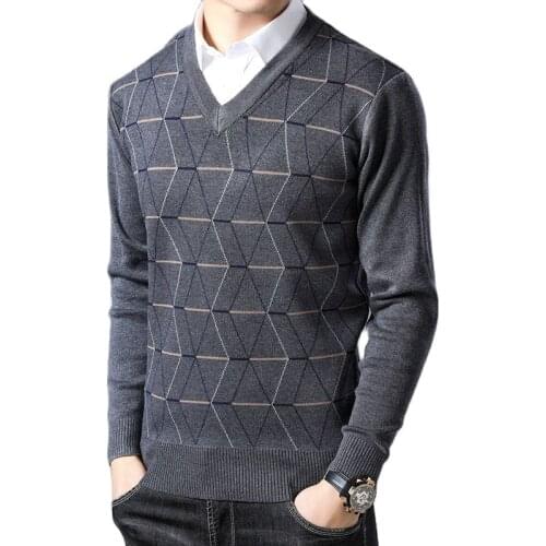 New Fashion Brand Sweater For Mens Pullovers V Neck Slim Fit Jumpers Knit Thick Warm Autumn Korean Style Casual Clothing Men
