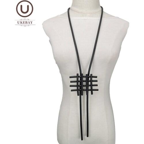 UKEBAY New Long Necklace Women Pendant Necklaces Rubber Jewelry Vintage Handmade Clothes Necklace Chain Goth Party Accessories