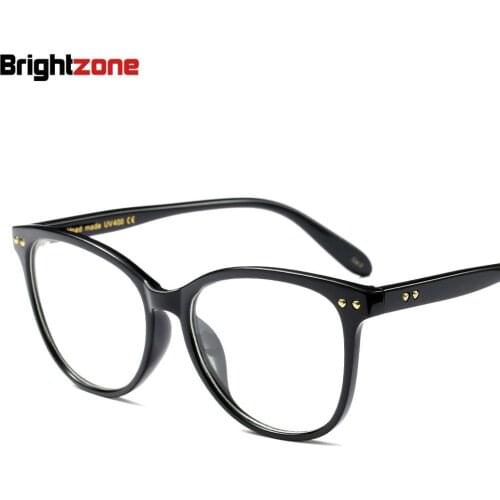 Brightzone Vintage & Retro Korean Style European Big Size Man And Woman Round Face Myopia Rx Plain Glasses Frame Eyeglasses