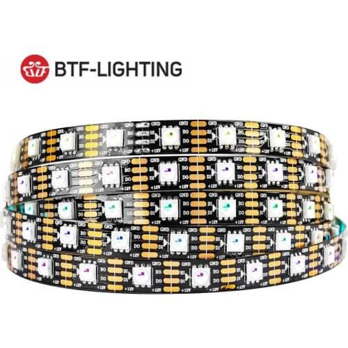 DC12V WS2815 (WS2812B/WS2813) RGB LED Pixels Strip Light Dual-Signal 1m/5m Individually Addressable LED 30/60/144 Pixels/Leds/m