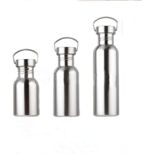 Portable Stainless Steel Water Bottle Non-insulated Sports Flasks Leak-proof Travel Cycling Hiking Camping Bottles BPA Free