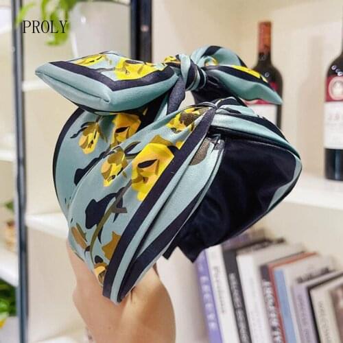 PROLY New Fashion Women Headband Big Bow Knot Flower Hairband Casual Bohemia Turban Headwear Adult Hair Accessories