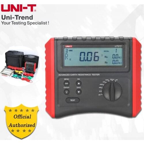 UNI-T UT572 Advance Earth Reistance Tester; Earth Resistance Test/Soil Resistivity Test, Data Storage, Data Hold, LCD Backlight