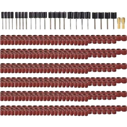 Sanding Drum Set #80#120#240#320#400#600 Grit with Sanding Mandrel for Rotary Tools Abrasive Tools Sanding Bands