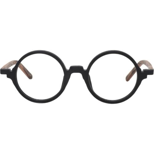Zeelool Unisex Acetate Vintage Round Glasses Frame with Non-prescription Clear Lens Otto FA0481
