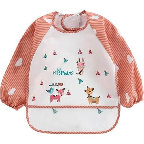 Baby Waterproof Apron Toddler Kids Boys Girls Long Sleeve Feeding Art Clothes Baby Bib Smock Outerwear 1-3T