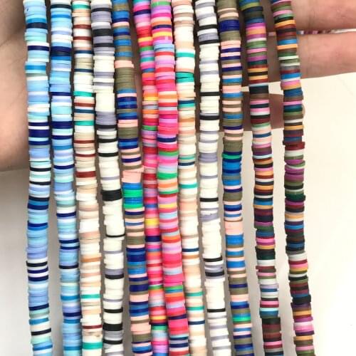 10strand/lot Multicolor Polymer Clay Tiny Spacers Crafts Bracelets,4/6/8mm Vinyl Disc Heishi Loose Bead,Rondelle Vinyl Beads