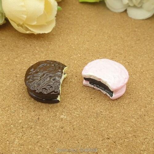 10pcs/lot resin flat back Simulated chocolate Puff 17mm kawaii Girls Hair Bow Center Making Boys Crafts DIY