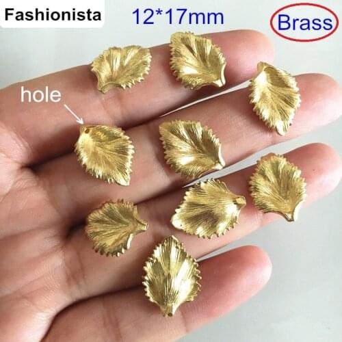 16 pcs /2 pcs -Brass Casting Leaf Charms 12*17mm Raw Brass Gold-color,Silver-color Leaf,DIY Jewelry Findings