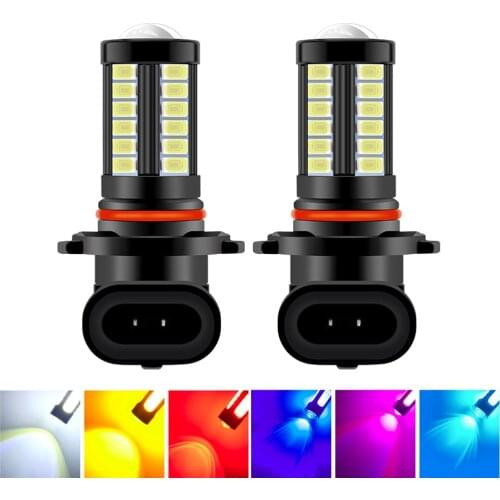 2PCS H11 H8 LED Car Fog Light Bulbs H9 HB3 9005 9006 H7 HB4 HB3 H16 8W 1500Lm 6000K White 3000K Yellow 8000K Blue Auto Fog lamp