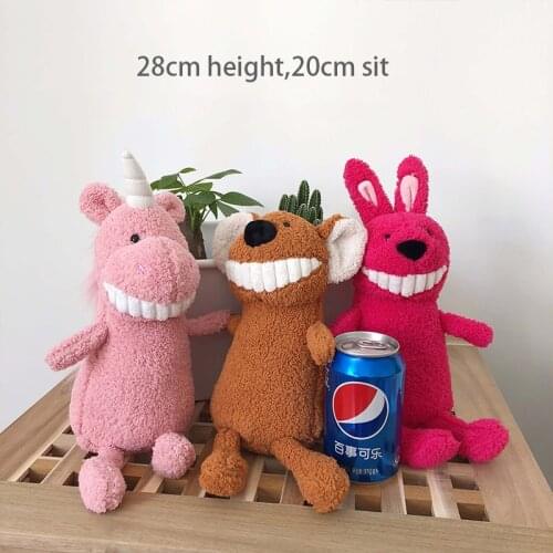 28cm Plush Smile Toys Cute Soft Stuffed Animal Toothy Unicorn Toy Rabbit Dolls For Kids
