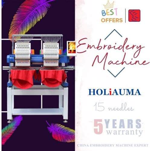 Best selling double heads computer embroidery machine automatic embroidery machine with multi functions for cap/3D/tshirt