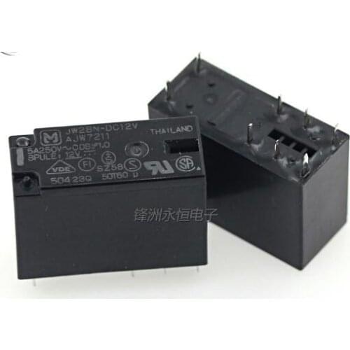 5pcs Relay JW2SN-DC12V AJW7211 JW2SN-DC24V AJW7212 250V 5A relay 8 pin relay 12V/24VDC relay Instead of G2R-2-12VDC 24VDC
