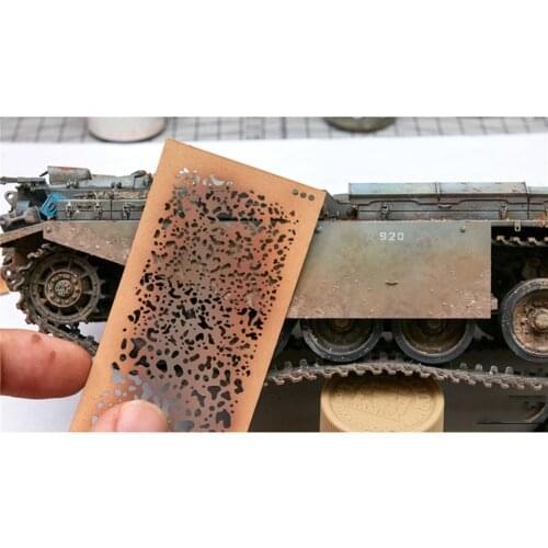 DIY Spray Paper Weathering Airbrush Stencils Tools for 1/35 1/48 1/72 Scale Tank Model Modification Kit DIY Decoration Kit
