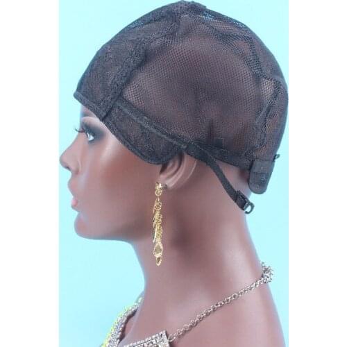 Fast Shipping Hairnets Medium Size Black Color 5pcs/lot Wig Cap Making Weaving Wigs With Adjustable Strap On The Back