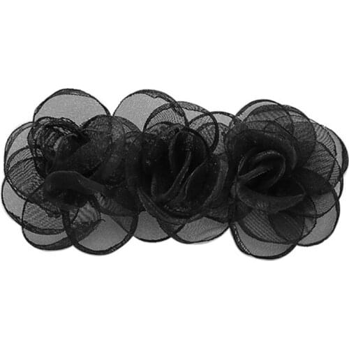 Flower Hair Clips Alligator Grip Artificial Floral Mesh Rose Vintage Duckbill Clip Fashion Hair Styling Accessories