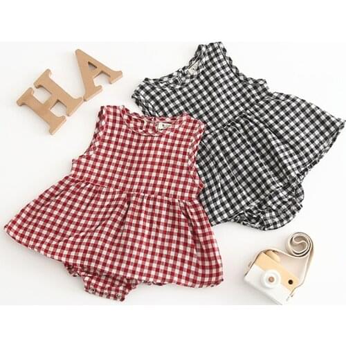 Baby Clothes Girl Is a Lattice Sleeveless Skirt Cotton Climb Clothes, The Clothes Bodysuits & One-Pieces Bodysuits Carters