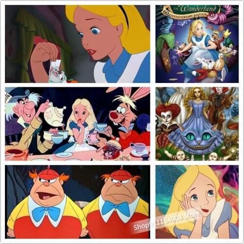Disney Alice in Wonderland Diamond Painting Diamond Embroidery 5d Diy Full Square Diamond Mosaic Diamond Diy Kits Home Decor