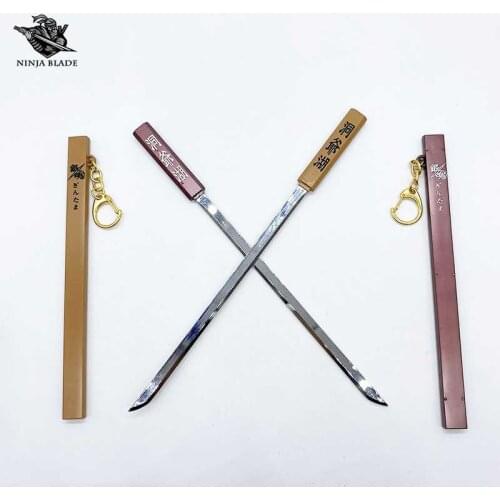 Gintama Gintoki Sakata Sword Jump Boy Touyako Samurai Blade Mini Katana Small Knife Replica Metal Model Keychain