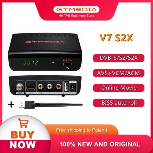 GTMEDIA V7 S2X DVB-S/S2/S2X VCM ACM Multi-stream T2MI Upgrade from GTMEDIA V7S HD Satellite Receiver With USB WIFI No App