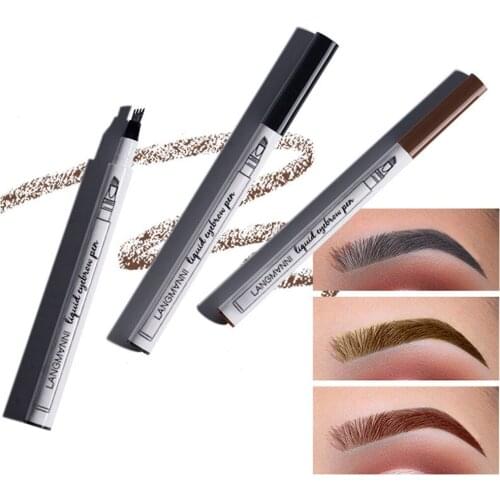 Micro-Fork Tips Eyebrow Tattoo Pen Waterproof Microblading Eye brow Pencil