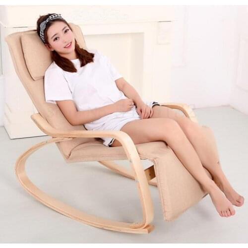 600 Rocking chair adult rocking chair leisure chair leisure chair solid wood recliner single sofa chair lunch break elderly No