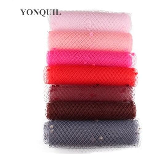 Multiple Color Mix Dot Birdcage Veil 25CM Width Hair Accessories Millinery Veils DIY Bridal Netting Hat Party Headwear 5Yard/Lot