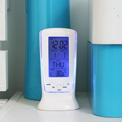 Digital Calendar Temperature LED Digital Alarm Clock with Blue Back Light Electronic LED Night Light Desk Clock Snooze Alarm