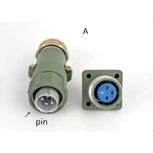 Engraving machine plug socket core waterproof aviation YD20J4TP round connector for 3KW 3.2KW spindle motor