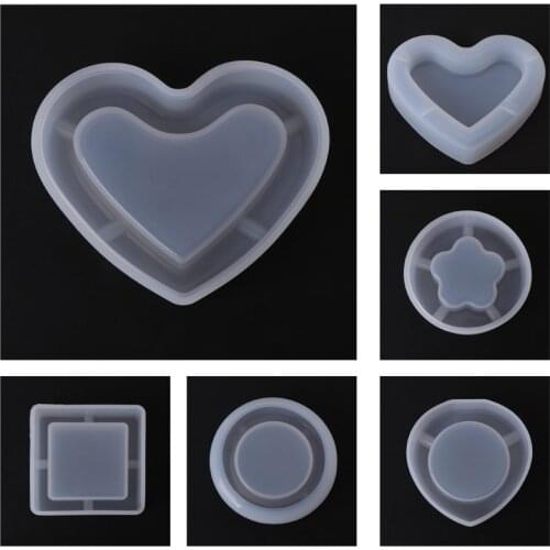 Silicone Mold DIY Geometric Resin Pendant Mirror Crafts Ashtray Jewelry Making