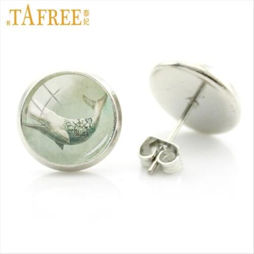 TAFREE Variety Animals Stud Earrings Dolphin stock vector earring hedgehog Rabbit Pug Panda Totoro turtles women jewlery A520