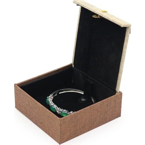 Vintage Linen Copper Coin Tassel Lettering Sign Wooden Jewelry Box Ring Pendant Bracelet Long Chain Packing Boxes For Female