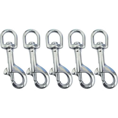 5Pcs 316 Stainless Steel 70mm Scuba Diving Clips, Swivel Eye Snap Hook Dive Single Ended Swivel Eye Bolt Hook Buckle Dog Clip