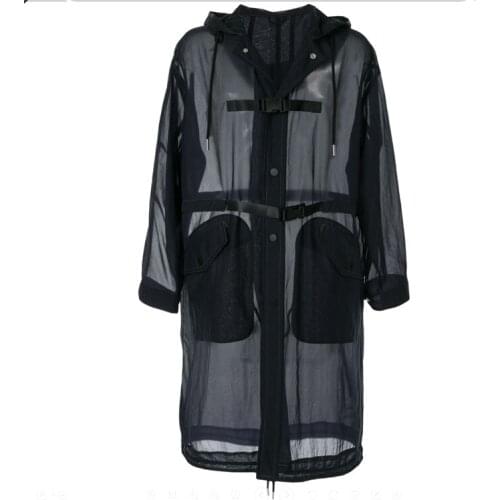 S-6XL!!New trendsetter loose breathable trench coat long sleeve personalized hair stylist sunblock summer trend coat thin top