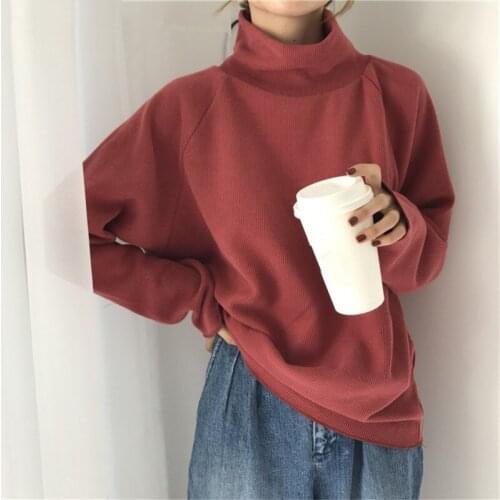 Bella philosophy 2020 spring Turtleneck Long Sleeve Women Sweater Solid Sueter Mujer Casual Sweaters Korean Female Pullovers