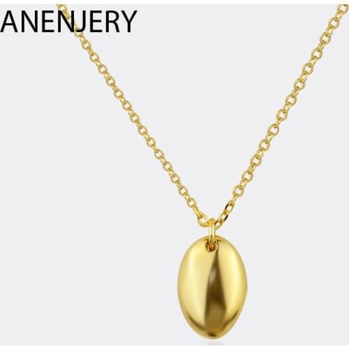 ANENJERY 925 Sterling Silver Water Drop Necklace for Women New French Ins Niche Design Simple Clavicle Chain Wholesale