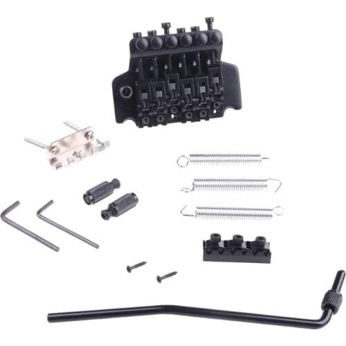 1 Set Black Tremolo Bridge Double Locking System Pulled Electric Guitar Strings Bridge Guitar Parts For Floyd Rose Lic I/banez