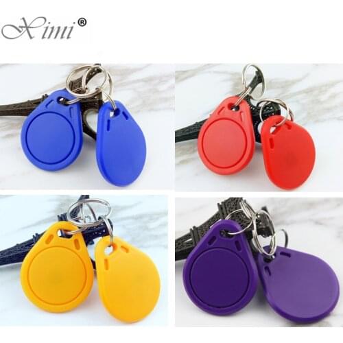 10pcs A Lot 13.56MHZ MF Card Key Fob MF 1K IC Card Proximity Key Chain Time Attendance Key Fob Access Control RFID Key