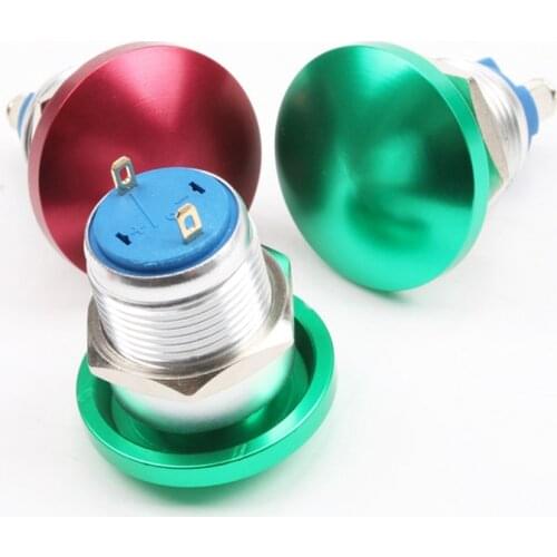 16mm momentary Metal Waterproof Alloy Push Button Switch mushroom pin or screw feet