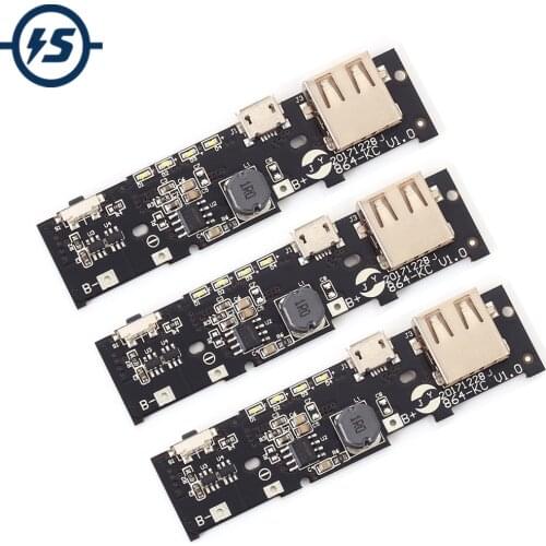 3pcs/lot 5V 2.1A Power Bank Charger Module Charging Circuit Board PCB Step Up Boost Power Module DIY 8650 Battery For Xiaomi