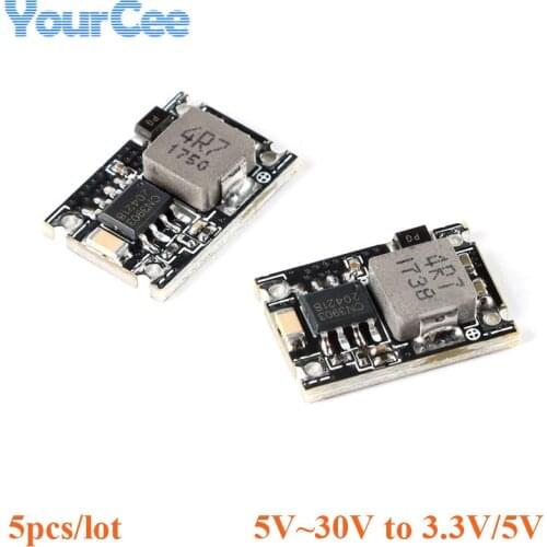 5PCS 3A Mini DC-DC Buck Step Down Converter Board Module 5V-30V to 3.3V 5V DC DC Voltage Regulator PCB Board Power Buck Module